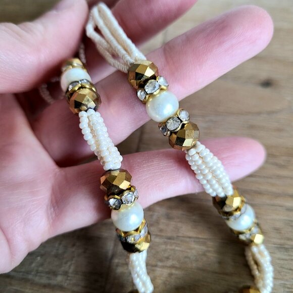 Vintage 1950s necklace/choker with seed pearls. - Picture 9 of 9